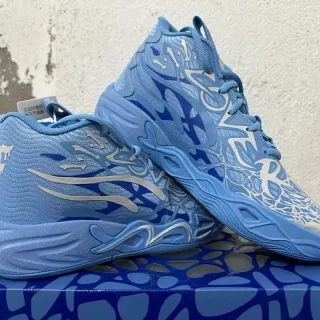Puma MB.01 নীল সাদা হাই টপ স্কাল্প্টেড ওয়েভ মিডসোল বাস্কেটবল জুতো