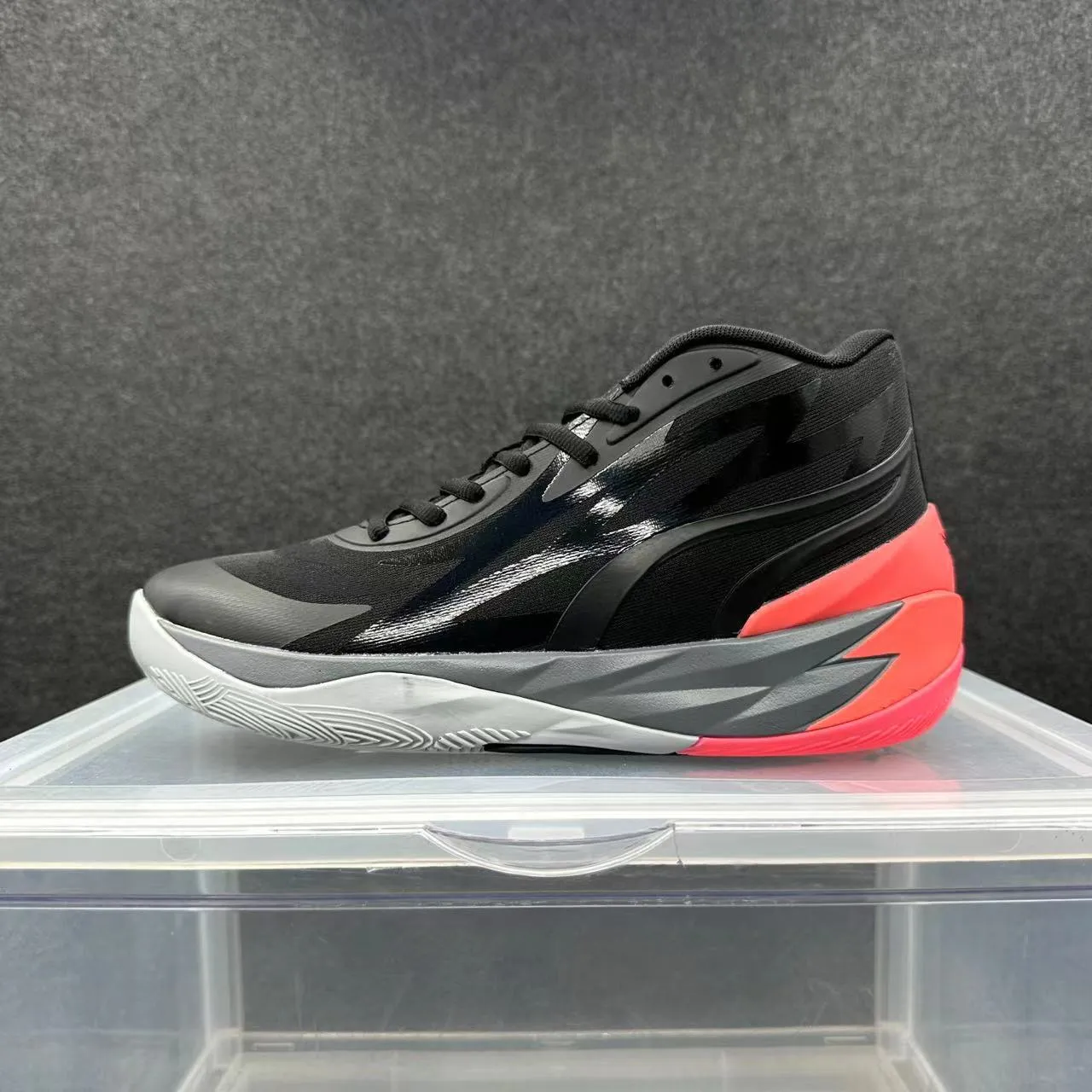 Puma MB.02 Negro Gris Naranja Zapatos de Baloncesto 2