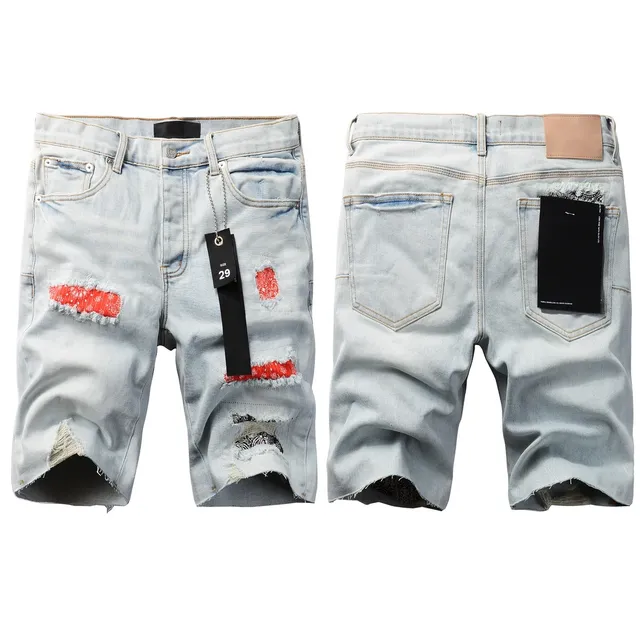 Shorts distressed patchwork bandana de Purple Brand 13