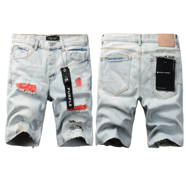 Shorts distressed patchwork bandana de Purple Brand 15