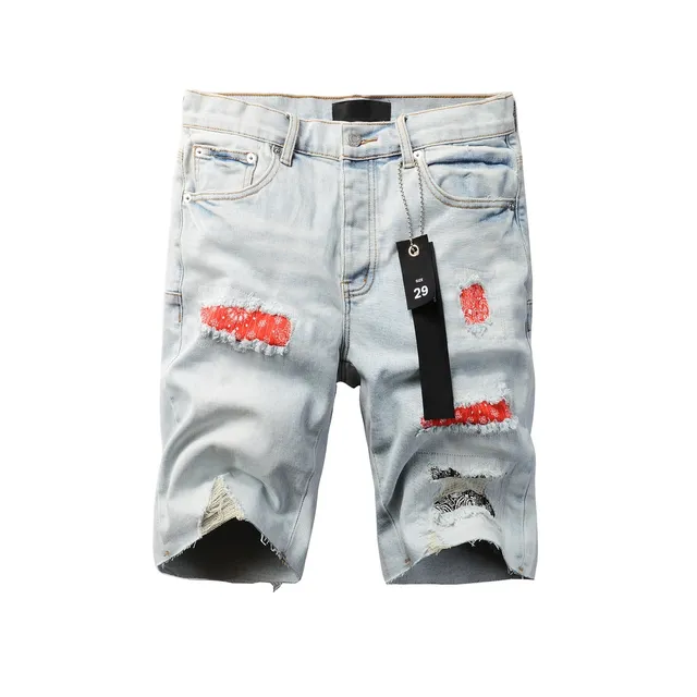 Shorts distressed patchwork bandana de Purple Brand 17
