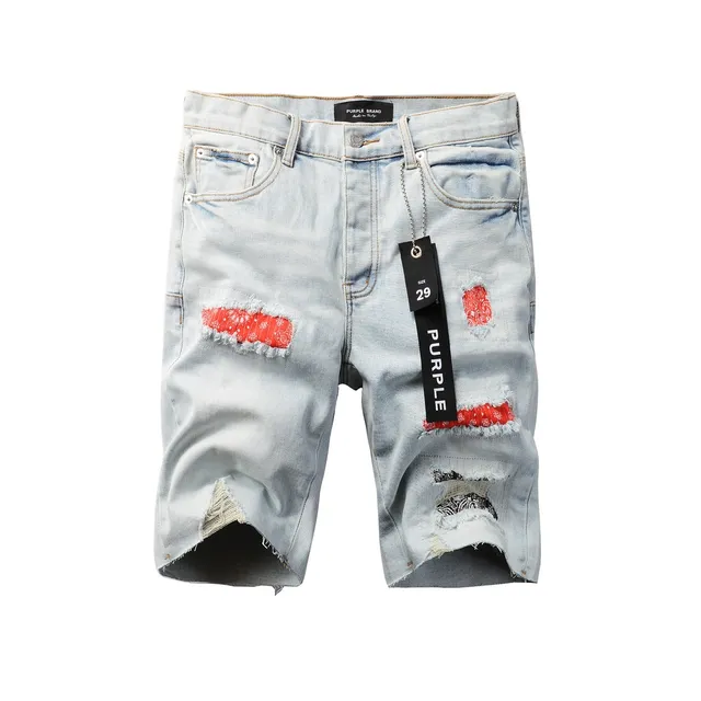 Shorts distressed patchwork bandana de Purple Brand 18