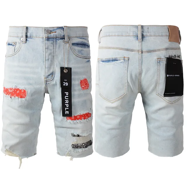 Shorts distressed patchwork bandana de Purple Brand 21
