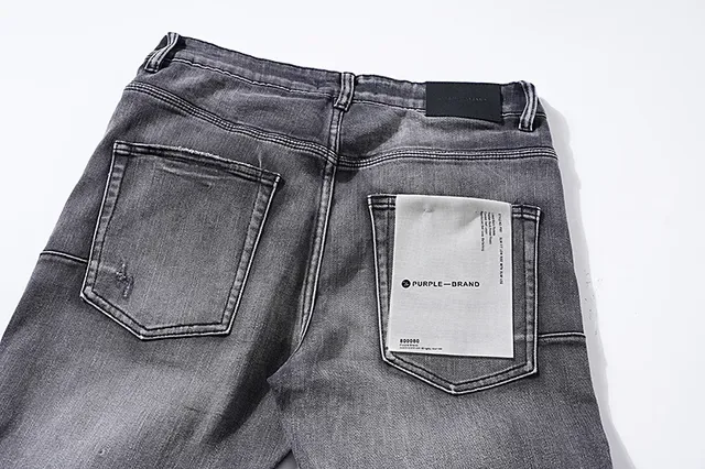 Jeans Purple Brand Distressed Slim Fit Gris Lavado 5