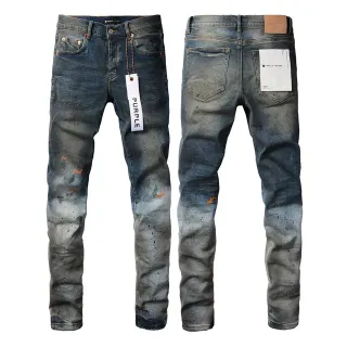 Purple Brand Calças Jeans Desgastadas Salpicadas Lavadas Desbotadas