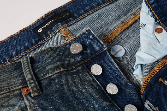 Purple Brand بناطيل جين ممزقة ملوثة بالرذاذ ملونة بالغسيل المبهمة 10