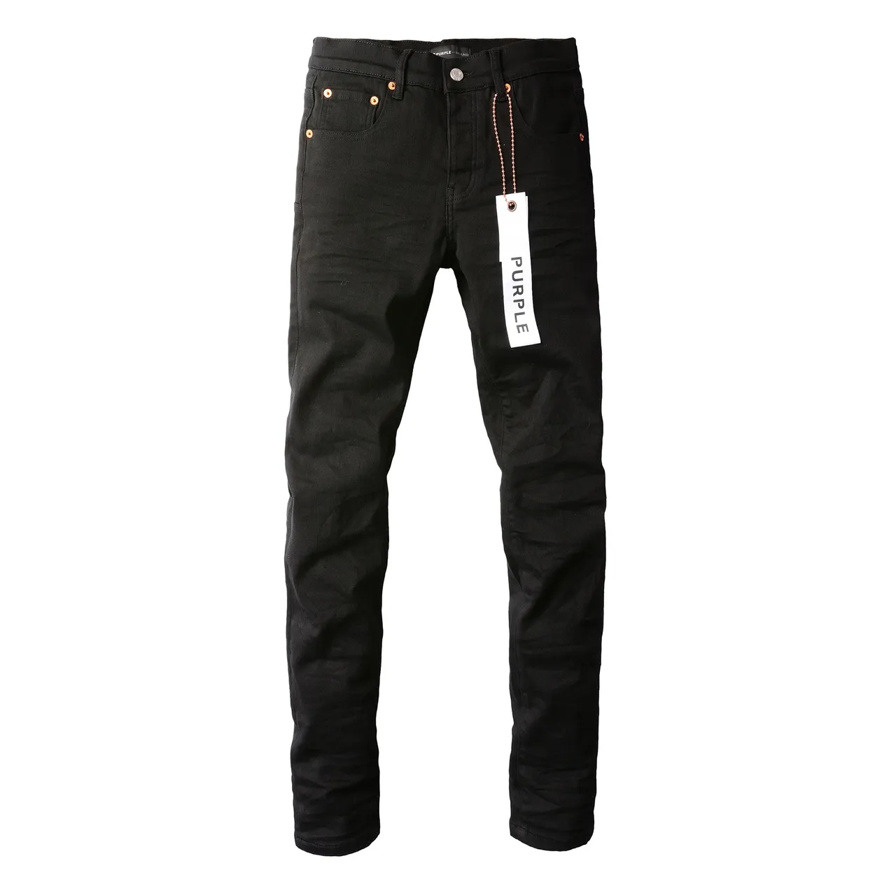 Purple Brand Slim-Straight Pantalones Vaqueros Negros 3