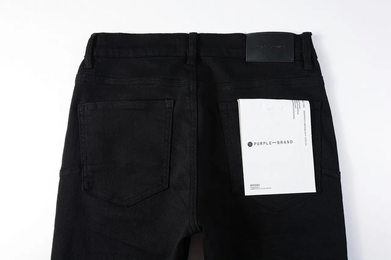 Purple Brand Slim-Straight Pantalones Vaqueros Negros 8