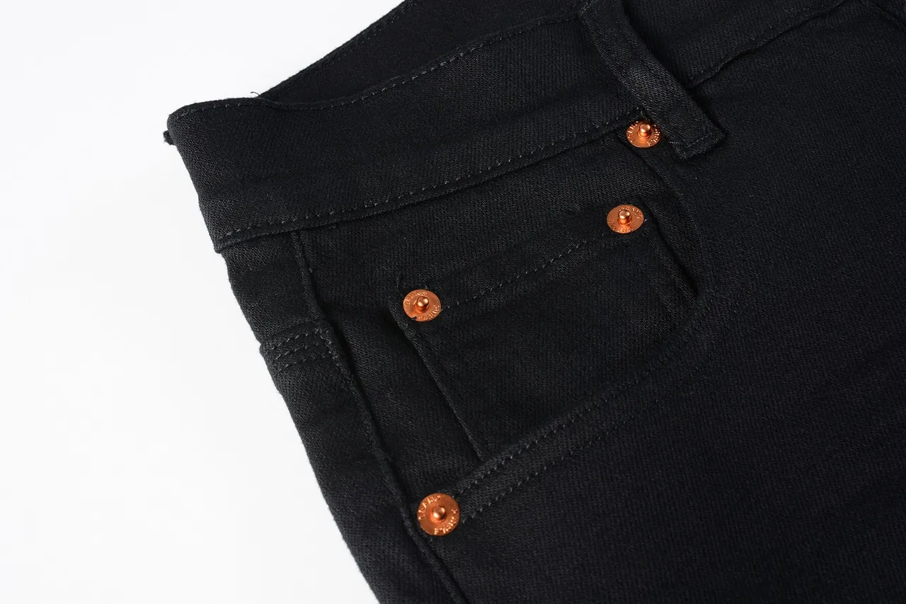 Purple Brand Slim-Straight Pantalones Vaqueros Negros 11