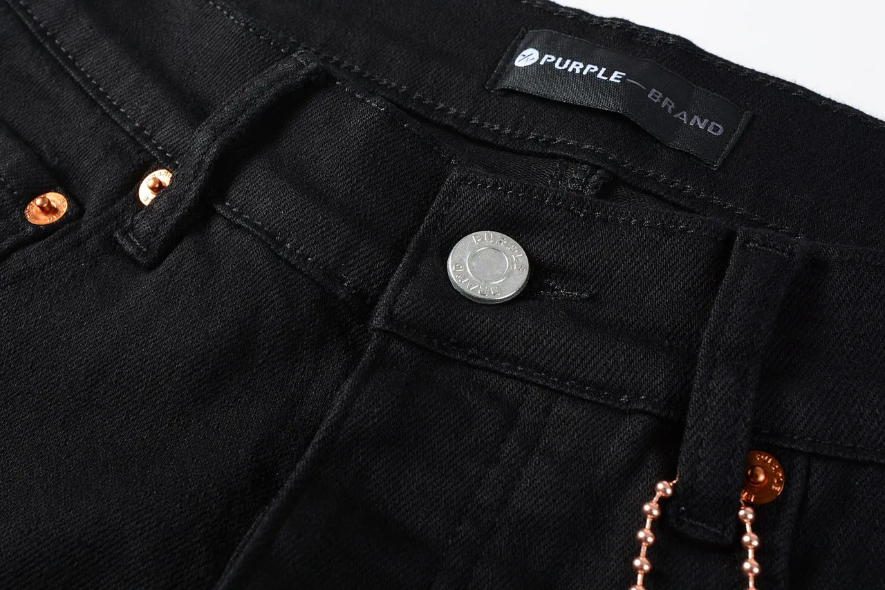 Purple Brand Slim-Straight Pantalones Vaqueros Negros 13