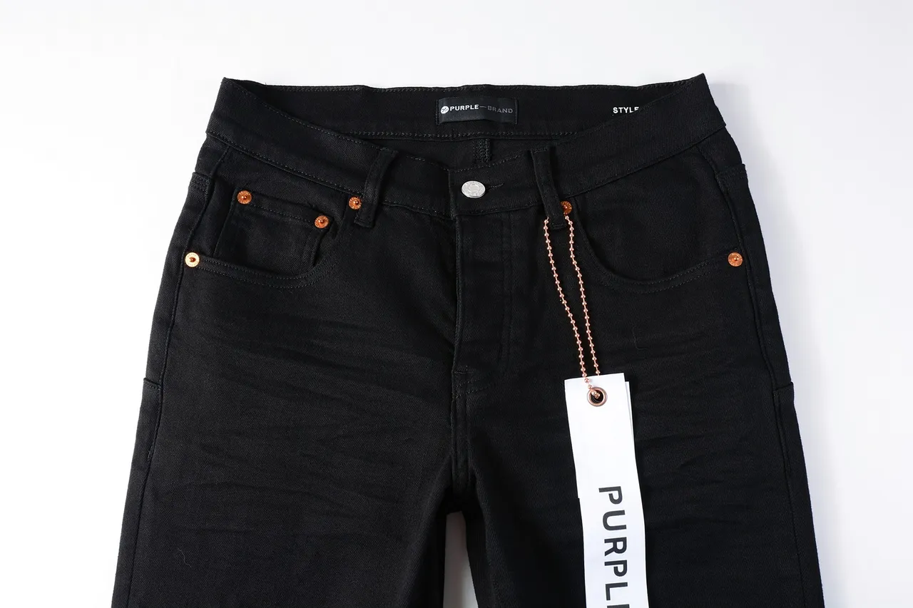 Purple Brand Slim-Straight Pantalones Vaqueros Negros 15