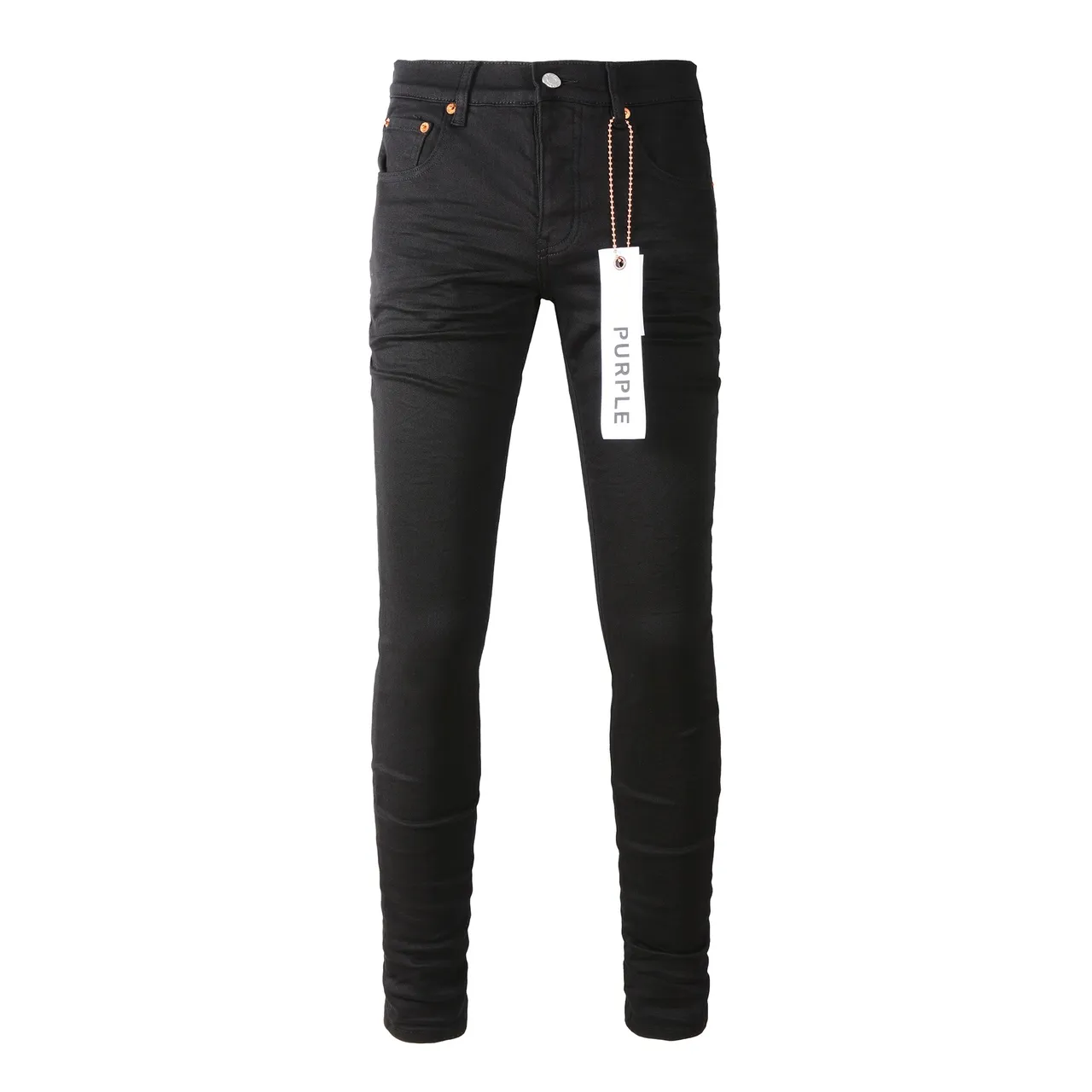 Purple Brand Slim-Straight Pantalones Vaqueros Negros 17