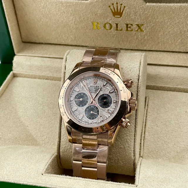 Rolex Cosmograph Daytona Or Rose Cadran Argenté Texturé Montre Mécanique 2