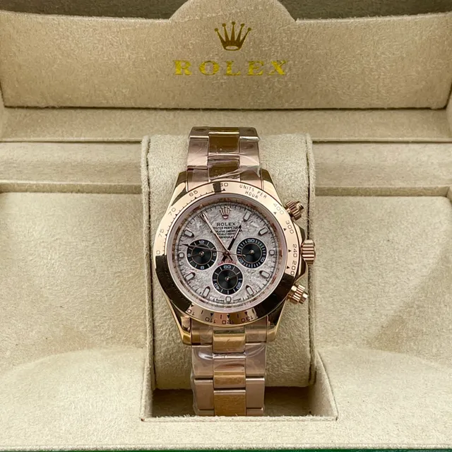 Rolex Cosmograph Daytona Or Rose Cadran Argenté Texturé Montre Mécanique 3