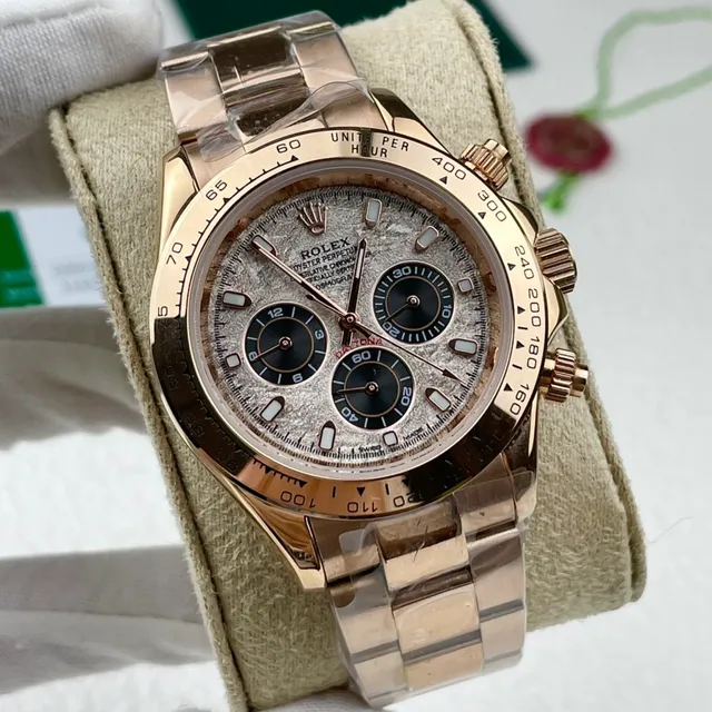Rolex Cosmograph Daytona Or Rose Cadran Argenté Texturé Montre Mécanique 4