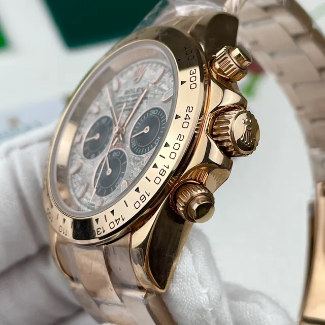Rolex Cosmograph Daytona Or Rose Cadran Argenté Texturé Montre Mécanique 7