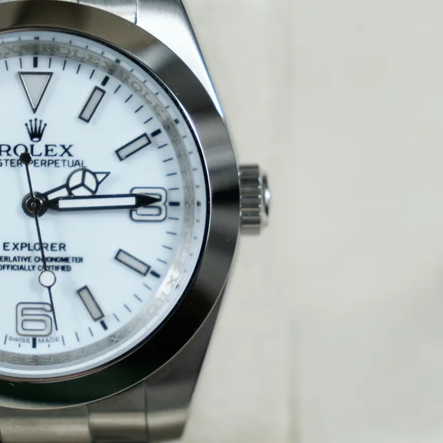 Rolex Explorer Oyster Perpetual relógio mecânico com mostrador branco 8