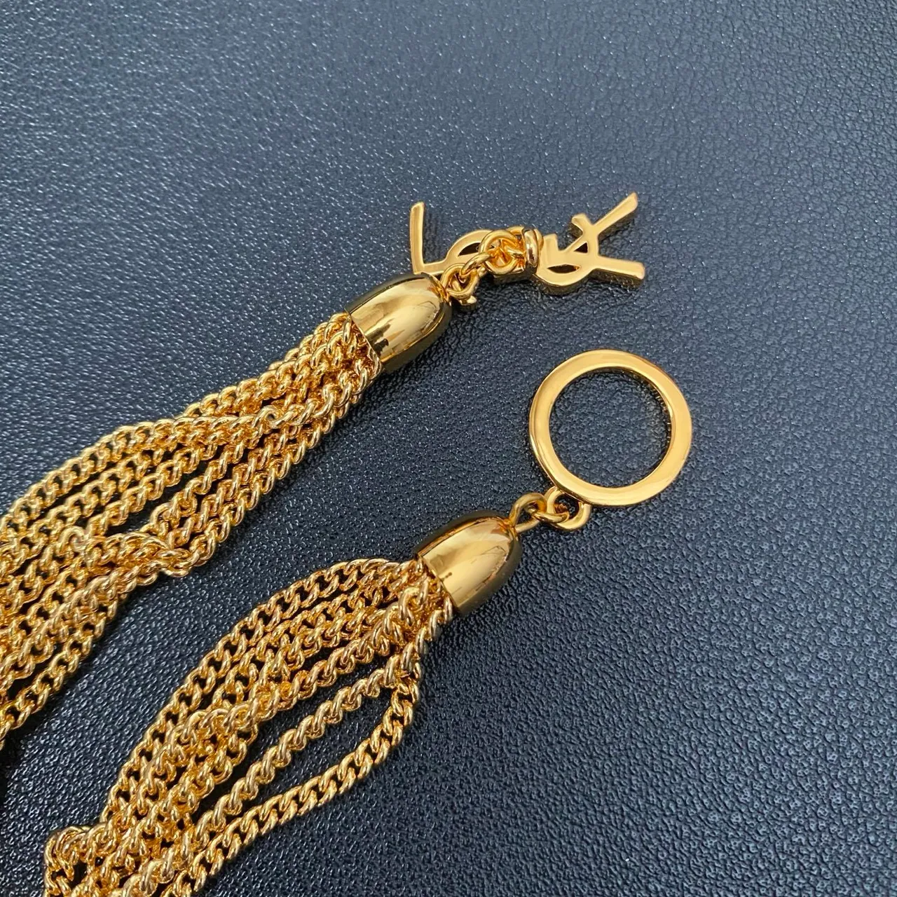 Saint Laurent 金色多股曲链抛光金属手链 5