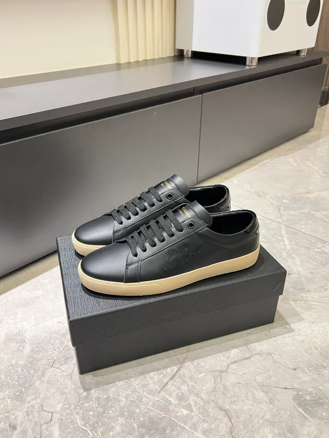 Saint Laurent Niki Zapatillas lifestyle de cuero negro 5