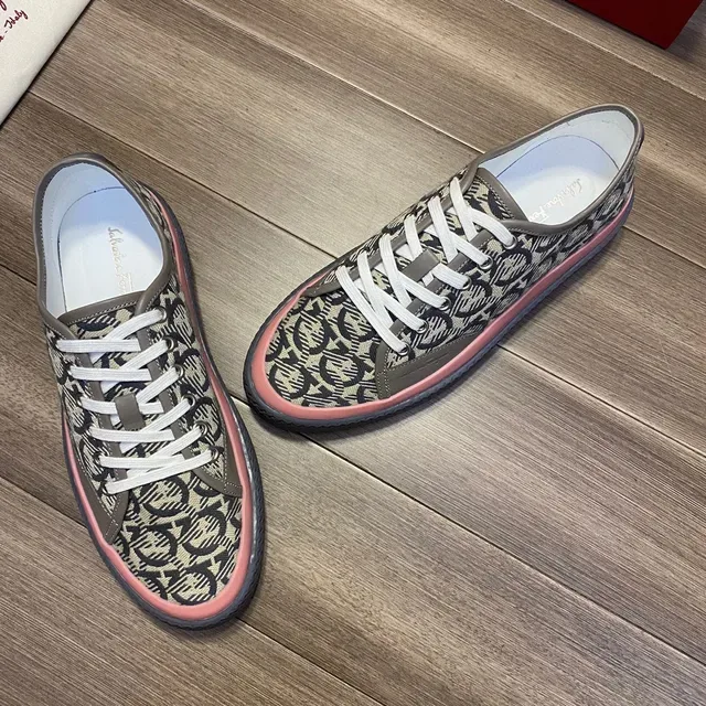 Salvatore Ferragamo Tênis canvas com impressão monograma low-top 2