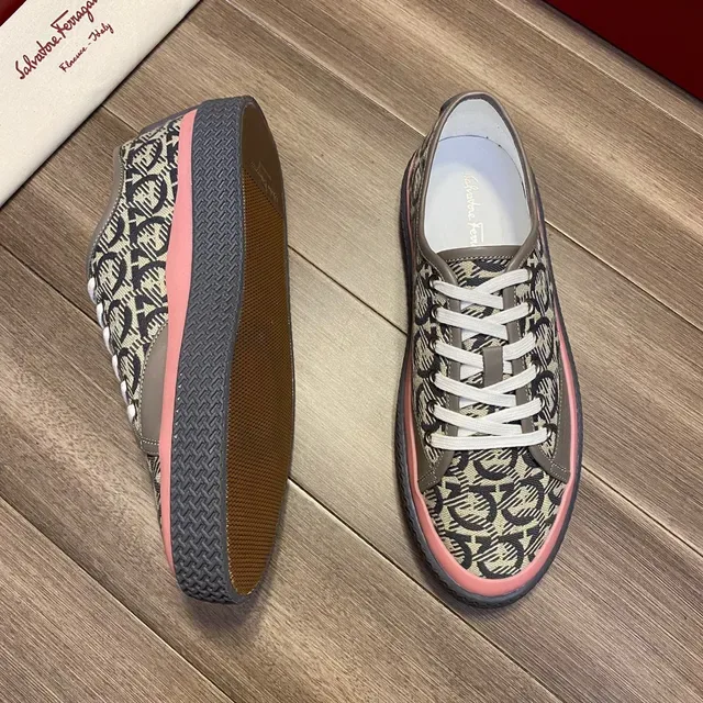 Salvatore Ferragamo Tênis canvas com impressão monograma low-top 7