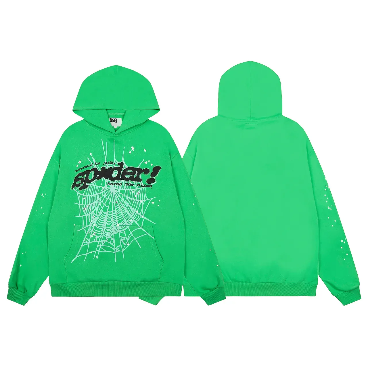 Sp5der Green Black Graphic-Print Oversized Fit Tracksuit 6