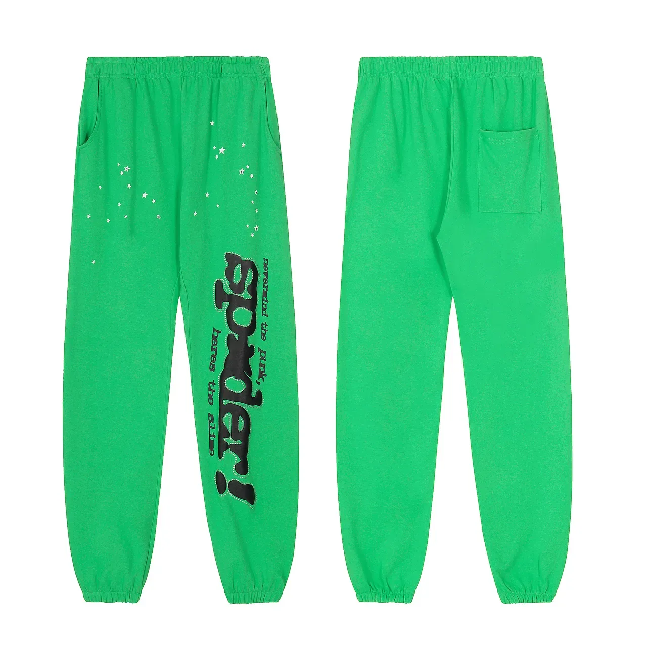 Sp5der Green Black Graphic-Print Oversized Fit Tracksuit 7