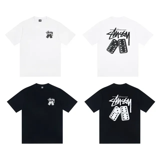 Camiseta gráfica Stussy Domino Tee blanco/negro 2