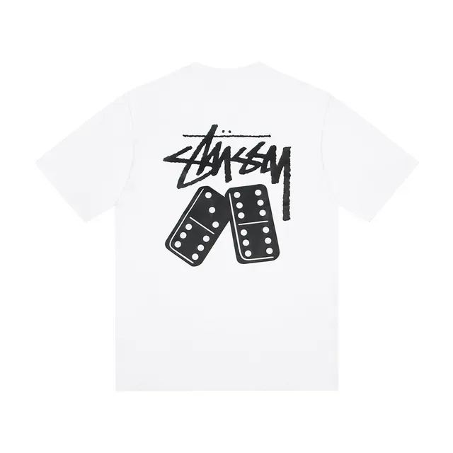 Camiseta gráfica Stussy Domino Tee blanco/negro 3