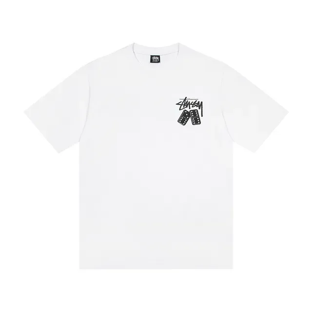Camiseta gráfica Stussy Domino Tee blanco/negro 4