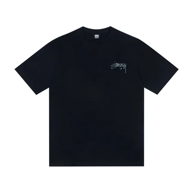 T-shirt Stussy Stock Logo blanc et noir 6