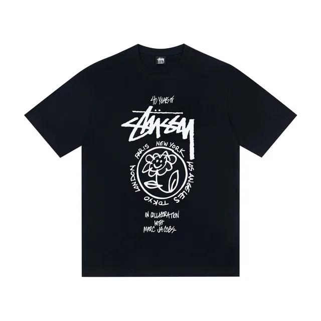 Camiseta estampada gráfica Stussy x Marc Jacobs 40 anos 5