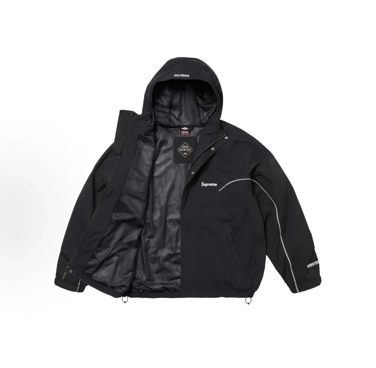 Supreme GORE-TEX Veste à capuche noir et blanc Snap-Front 7