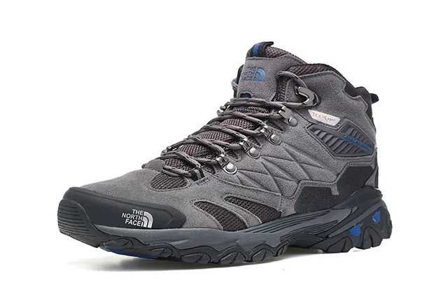 The North Face Preto Prata Botas Mid-Cut Impermeáveis com Membrana Trekking 8