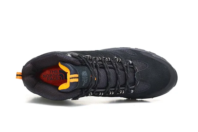 The North Face Preto Prata Botas Mid-Cut Impermeáveis com Membrana Trekking 9
