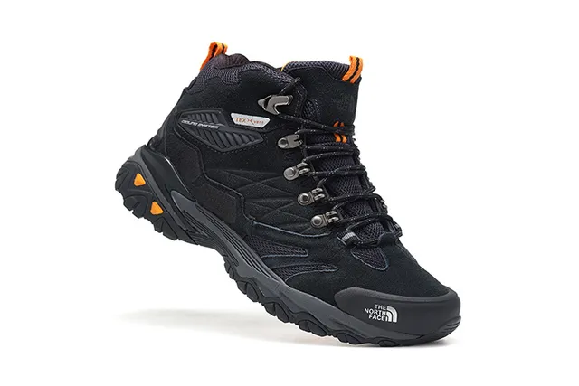 The North Face Preto Prata Botas Mid-Cut Impermeáveis com Membrana Trekking 10