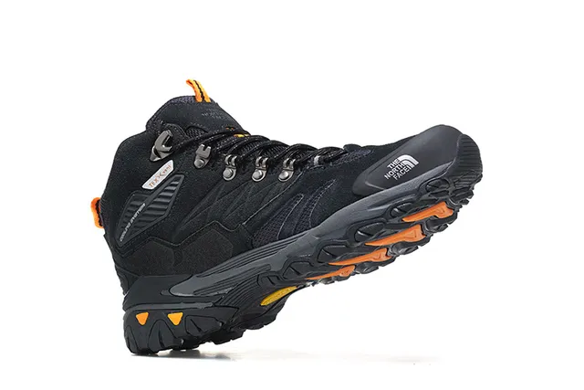 The North Face Preto Prata Botas Mid-Cut Impermeáveis com Membrana Trekking 11