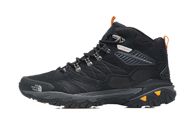 The North Face Preto Prata Botas Mid-Cut Impermeáveis com Membrana Trekking 14