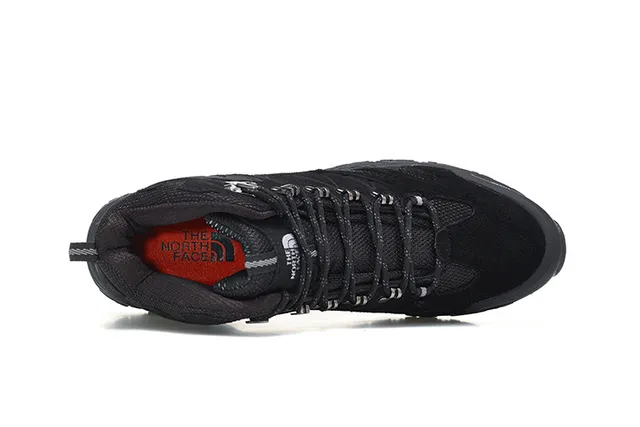 The North Face Preto Prata Botas Mid-Cut Impermeáveis com Membrana Trekking 16