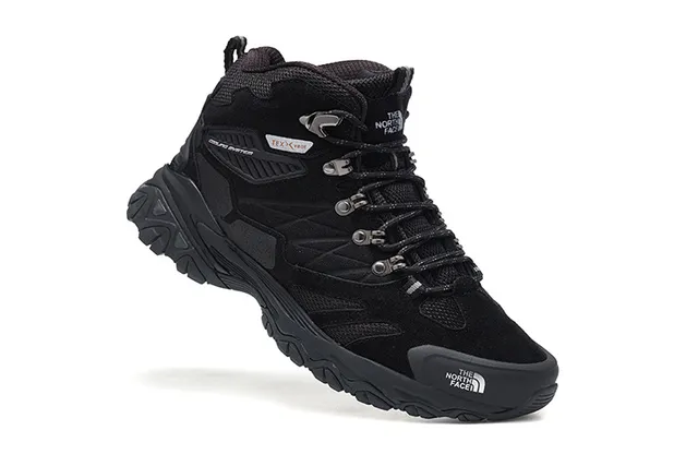 The North Face Preto Prata Botas Mid-Cut Impermeáveis com Membrana Trekking 17