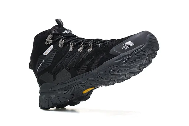 The North Face Preto Prata Botas Mid-Cut Impermeáveis com Membrana Trekking 18