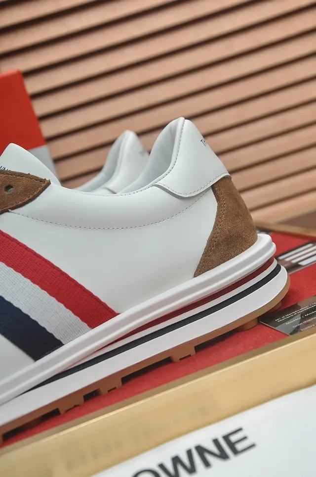 Thom Browne Classic Stripe Sneaker White Brown Red Blue Lifestyle Sneakers 2