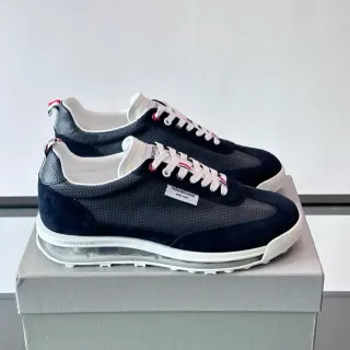 Thom Browne Navy Perforated Suede Lifestyle Sneakers
