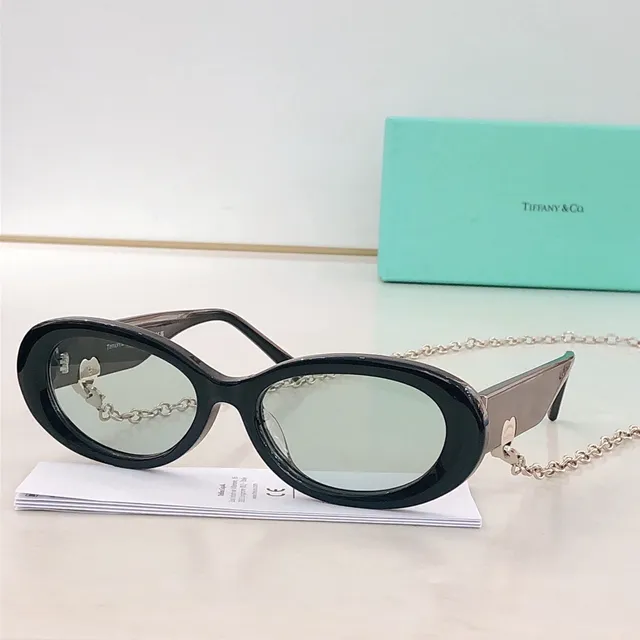 Tiffany & Co. ग्रे चांदी एसिटेट फ्रेम पारदर्शी सफेद आंतरिक रिम सनग्लासेस 5