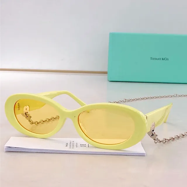 Tiffany & Co. ग्रे चांदी एसिटेट फ्रेम पारदर्शी सफेद आंतरिक रिम सनग्लासेस 6