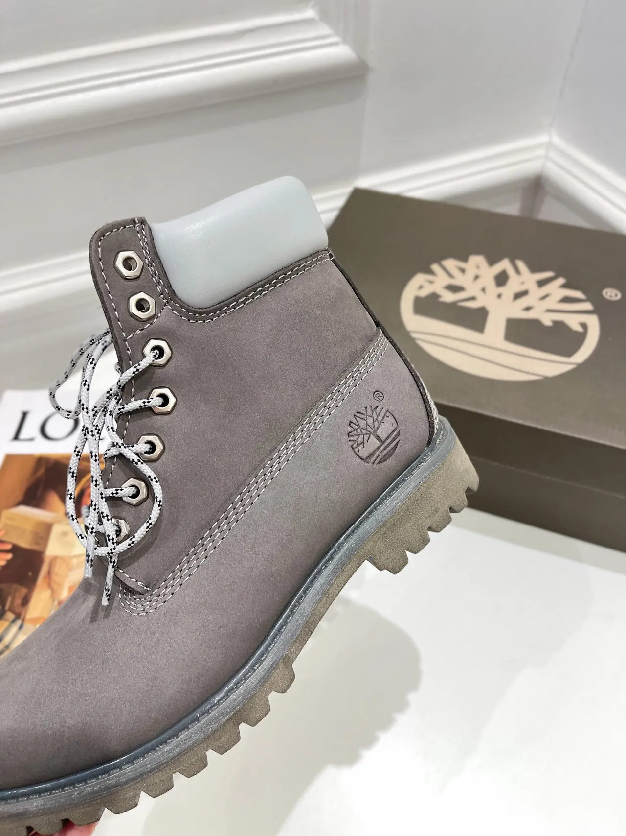 Timberland Premium 6-Inch Gray Suede Work Boots 4