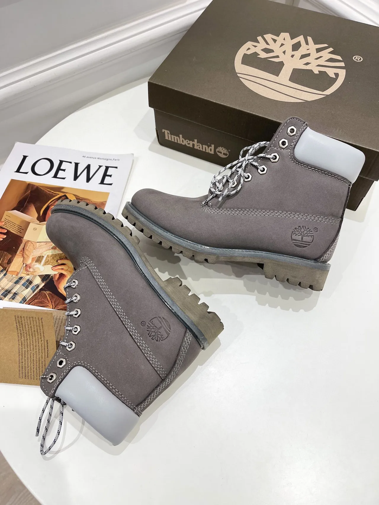 Timberland Premium 6-Inch Gray Suede Work Boots 5