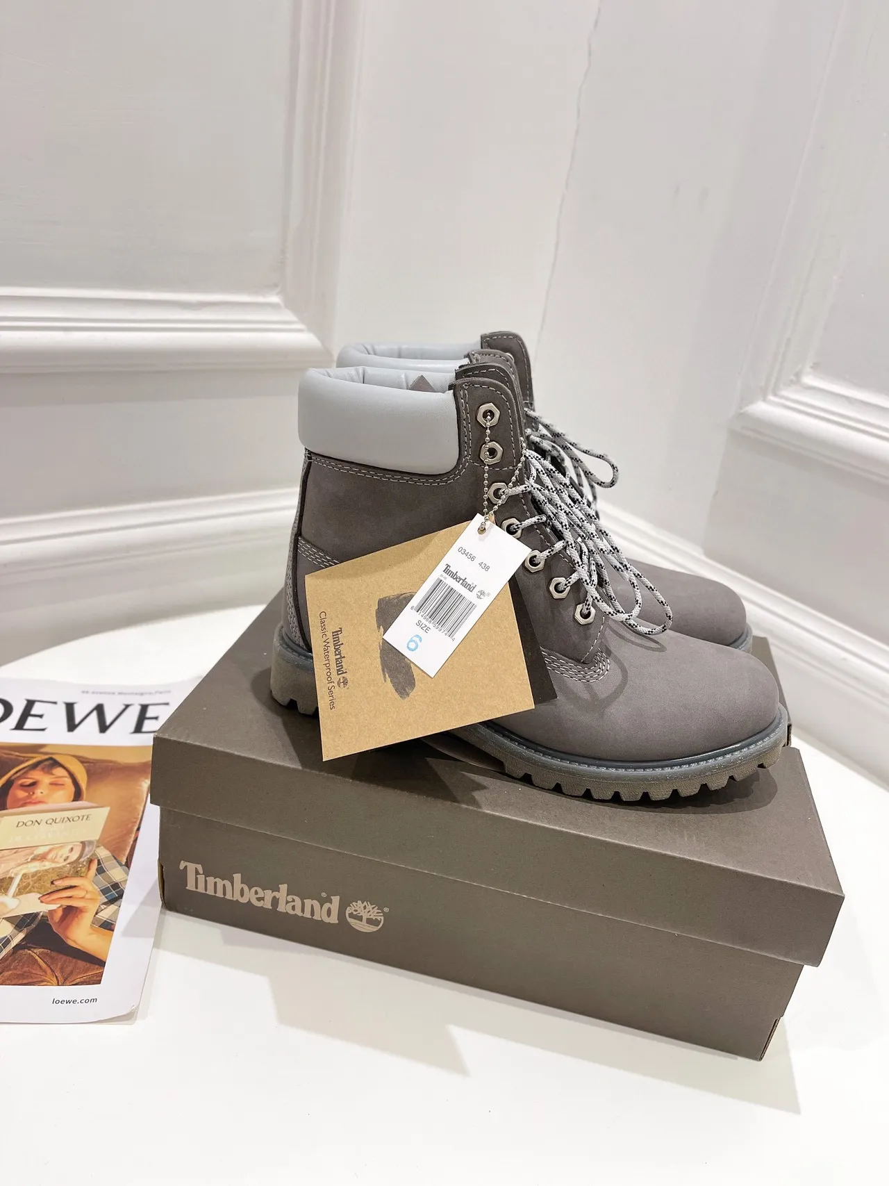 Timberland Premium 6-Inch Gray Suede Work Boots 8