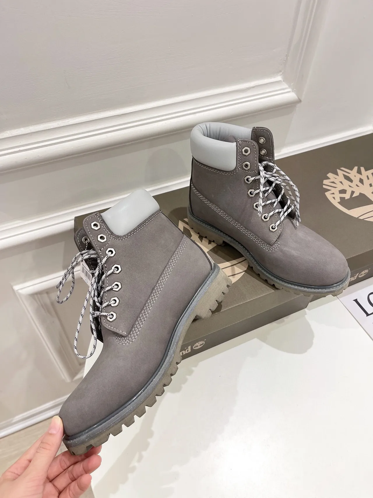 Timberland Premium 6-Inch Gray Suede Work Boots 9