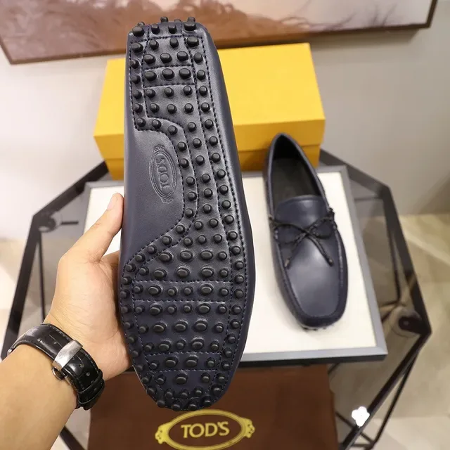 Tod's Loafer Navy Black Leather Braided Rope Bow Loafer 4